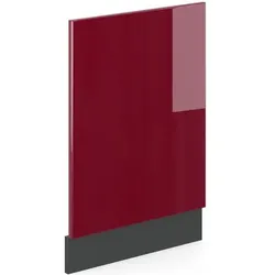 Vicco Küchenmöbel R-Line, Geschirrspülerblende, Grau, Rot