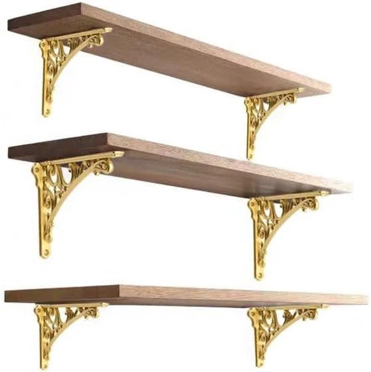 Decoratieve Plankbeugel Gouden Rekhouder in Barokstijl - 15 cm - Goud