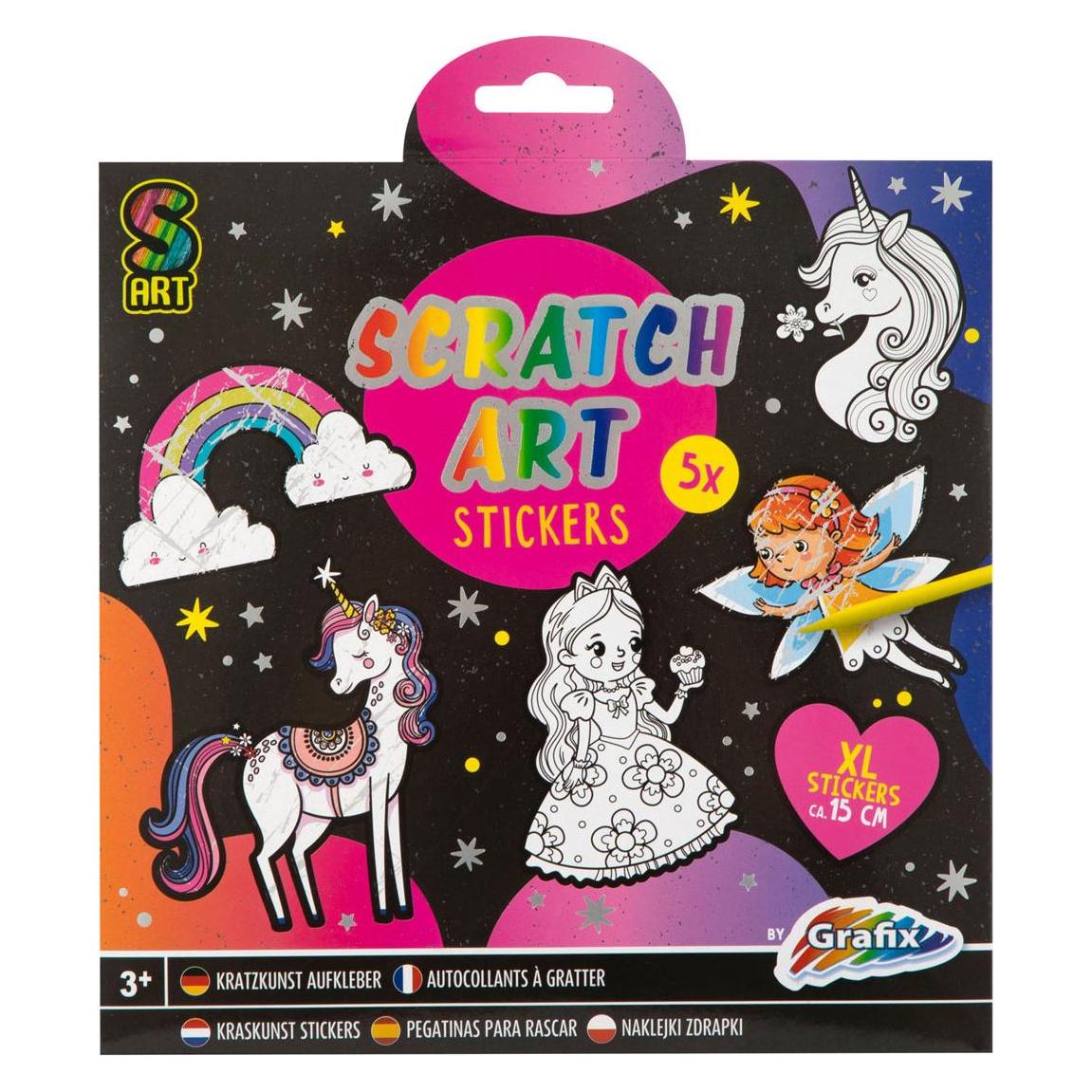 Grafix Scratch Art Sticker - Fantasy World, 6 Stk. (6 Sticker) (Q4149)