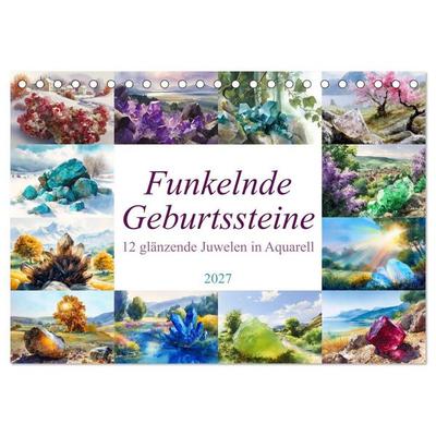 Funkelnde Geburtssteine (Tischkalender 2027 DIN A5 quer), CALVENDO Monatskalender