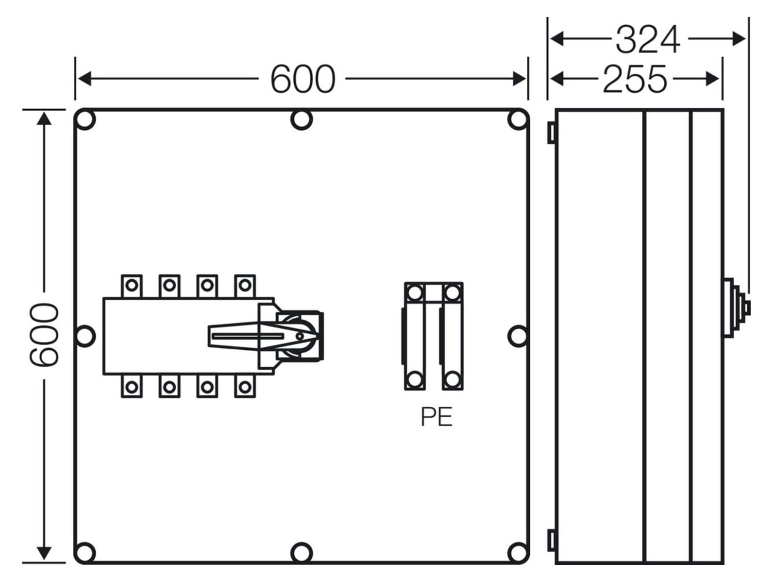 HENSEL HENS Mi-Lastumschaltergehäuse Mi Mi 7882 7882, 250A 4polig + PE Mi 7882