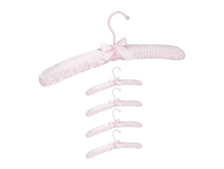 Relaxdays 15x Kleiderbügel Satin rosa