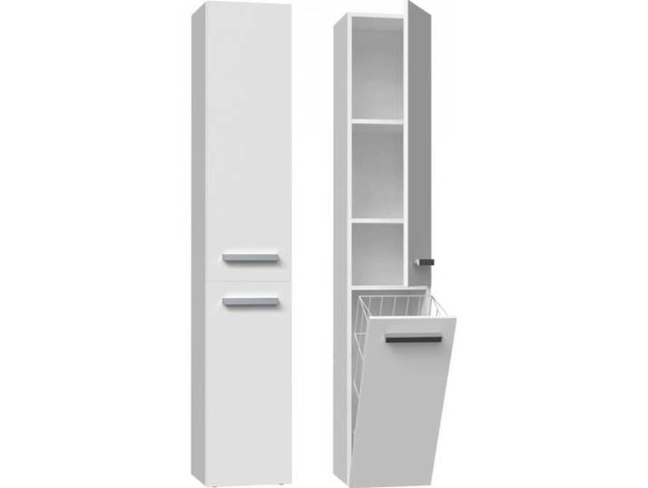 Colonne de rangement - CDF - YANA - Blanc - 31x30x174 cm - 3 étagères
