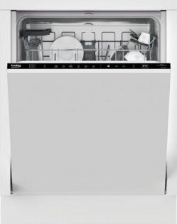 Beko BDIN14320, Voll integriert, Standardgröße (60 cm), Touchsteuerung, LED, Korb, Edelstahl