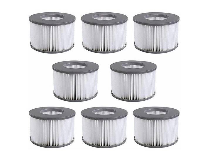 Filterkartusche 8-teiliges Set für aufblasbare Pools, Grau, 1x15x10 cm, Freizeit & Co, Pools & Wasserspaß, Poolzubehör