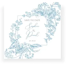 Save The Date Karte: Vintage Bouquet in Weiß