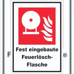 HB-Druck Fest eingebaute Feuerlösch-Flasche Aufkleber A2 (420x594mm)