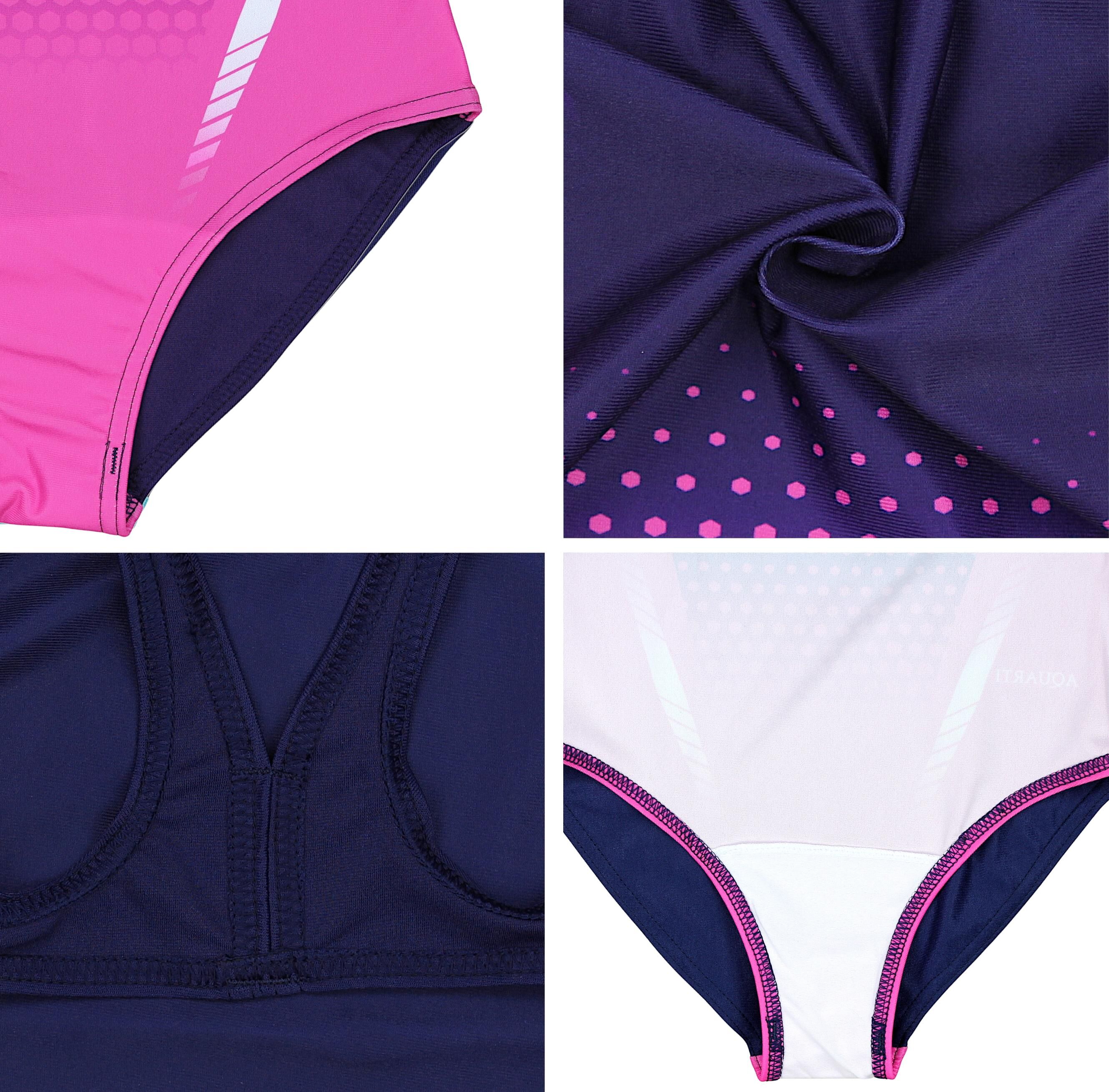 Badeanzug AQUARTI "Badeanzug Mädchen Badeanzug Chlorresistent Muscleback Wassersport", Kinder, Gr. 158, N-Gr, rosa (ep2274a3 rosa), Obermaterial: 100% Polyester PES., Badeanzüge Badeanzug