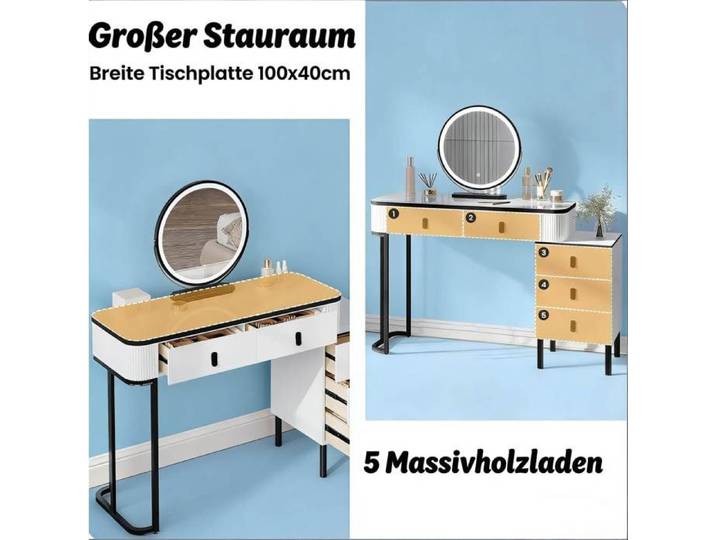 Bureau contemporain avec tiroir table de maquillage élégante parfaite pour un coin bureau stylé