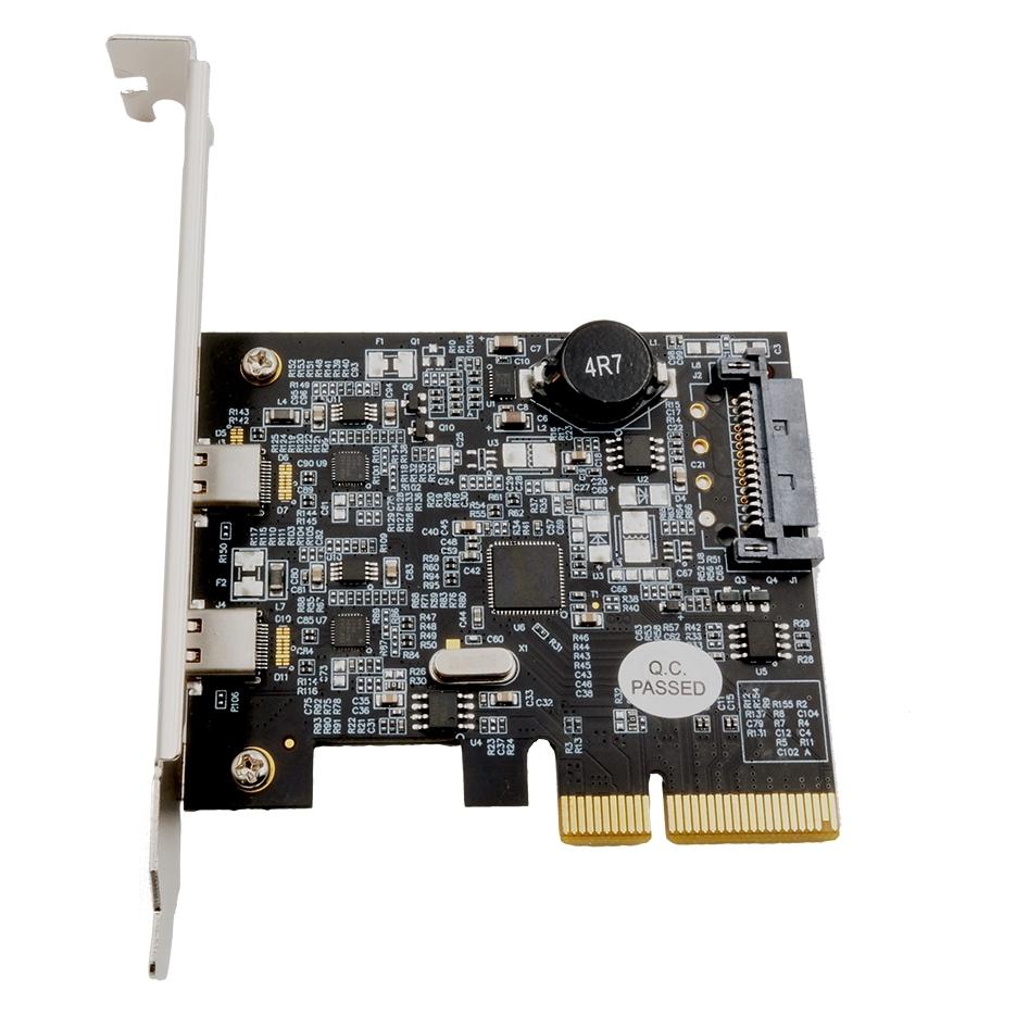 Exsys GmbH 2 Port USB 3.2 Gen2 PCIe (x4) Karte mit 2x C Anschluss (Asmedia) (EX-12000)
