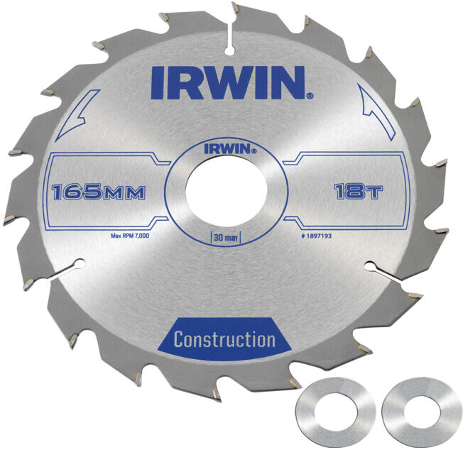 Irwin Lame de scie circulaire à main 165 × 30 mm 18 dents ; Irwin Tools (1897193)
