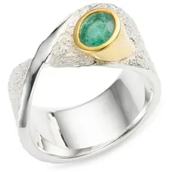 THOMAS & SOHN Smaragd ca.0,50ct Ring Rundschliff Silber Palladio