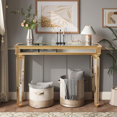 GREATPLANINC Vintage Mirror Accent Console Table