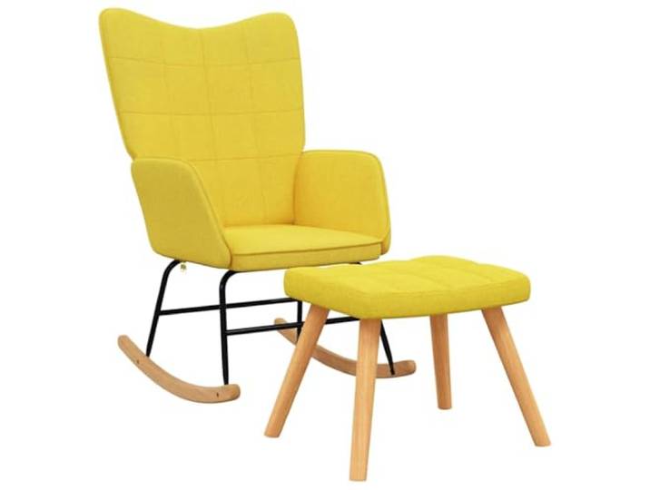vidaXL Schaukelsessel mit Hocker Senfgelb Stoff