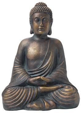 Glitzhome Zen-Style MgO Meditating Garden Buddha Statues Monk Sculpture Indoor Outdoor