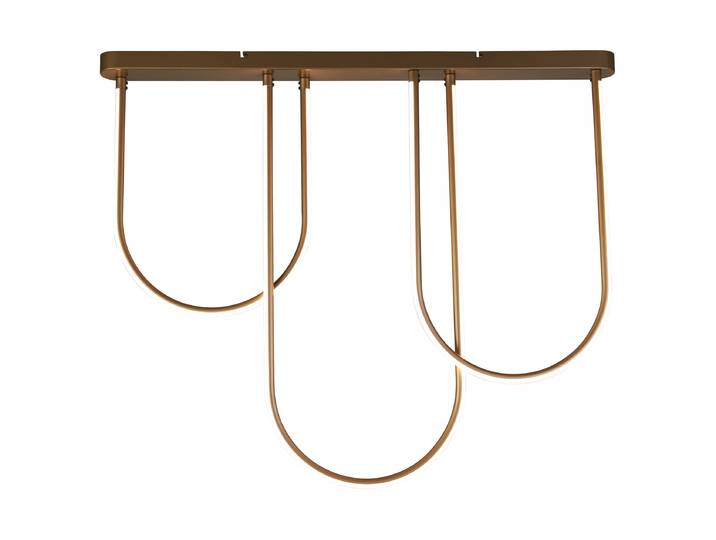 Plafonnier LED Chime 8 x 91 x 110cm Marron/Marron Acier brossé Silicone LED Module LED
