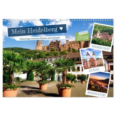 Mein Heidelberg - Unterwegs zwischen Neckar und Altstadt (Wandkalender 2026 DIN A3 quer), CALVENDO Monatskalender