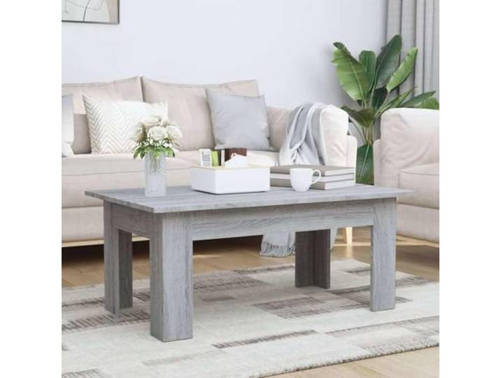 HEFZGDB Couchtisch Grau Sonoma 100x60x42 cm Holzwerkstoff mit Stabiler Tischplatte für Wohnzimmer, moderner Beistelltisch aus langlebigem Material, Elegante Inneneinrichtung