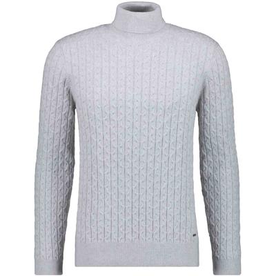 Rundhalspullover RAGMAN, Herren, Gr. 56, grau (hellgrau), Strick, delete-me, Pullover Rundhalspullover