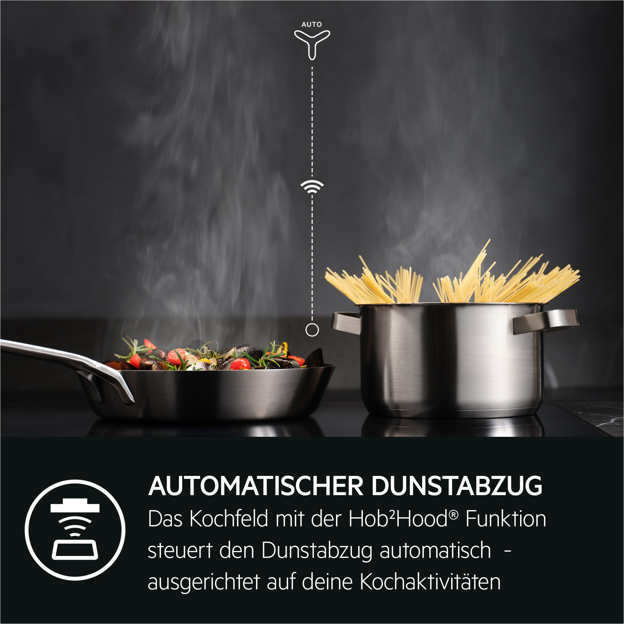 AEG Induktions-Kochfeld "TO64I1C00XB", schwarz, B:57,6cm H:4,9cm T:51,6cm, Kochfelder, Kochbereit in Sekunden – PowerBoost sorgt für blitzschnelle Hitze, Induktions-Kochfeld