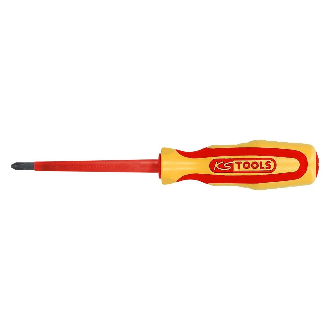 KS Tools Werkzeuge-Maschinen GmbH ERGOTORQUE VDE PH-Schraubendreher, PH1, auf Hänger (Phillipps-Kreuzschlitz (PH)) (117.0524-E)