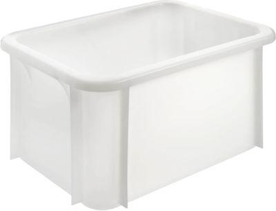 Transportbox, Euro-Norm, Volumen 18 l, bis 250 kg, stapelbar, geschlossene Wände, ohne Deckel, L 400 x B 300 x H 215 mm, HDPE, naturfarben