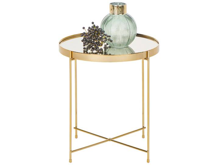 Xora Beistelltisch, Goldfarben, Metall, Glas, rund, rund, 42.5x45.5x42.5 cm, Wohnzimmer, Wohnzimmertische, Beistelltisch, Beistelltische rund