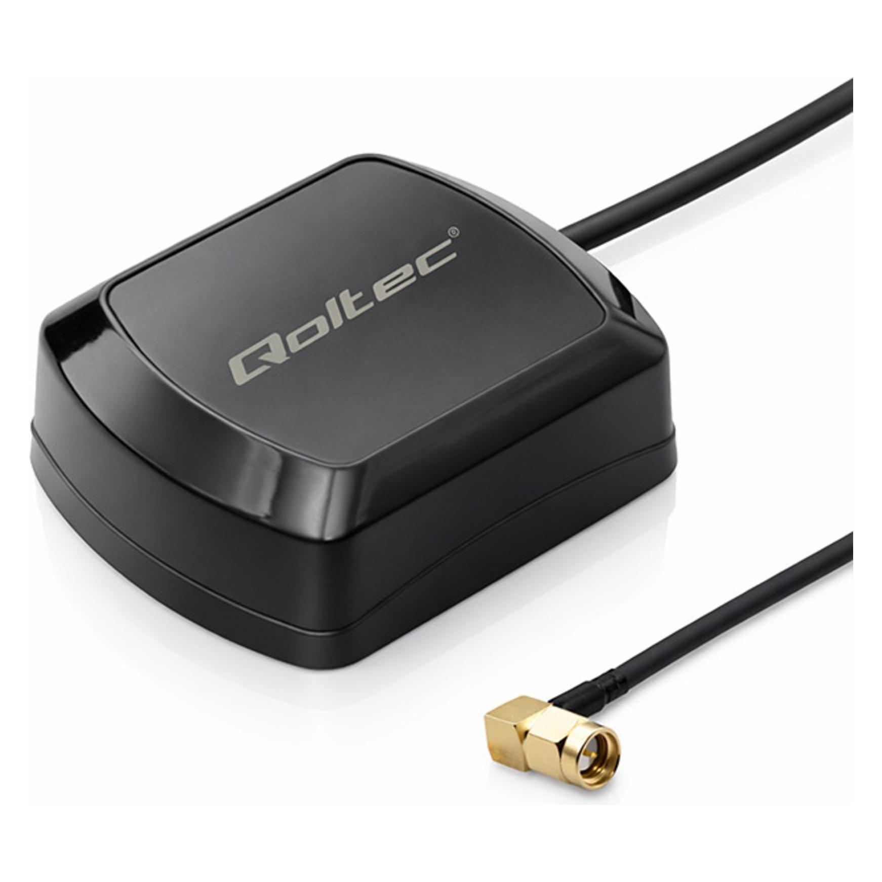 Qoltec Mobile GPS-GLONASS-Antenne mit Magnetfuss | Rundstrahl | 28 dBi | 50 W | SMA RA (Qoltec)