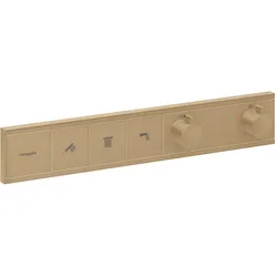 Hansgrohe RainSelect Thermostat Unterputz, Brushed Bronze, 3 Verbraucher, max. Durchflussmenge 38 l/min bei 3 bar, Anschlussart Grundkörper