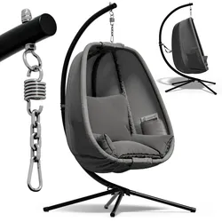 CASARIA® Hängesessel Outdoor mit Gestell XXL Grau