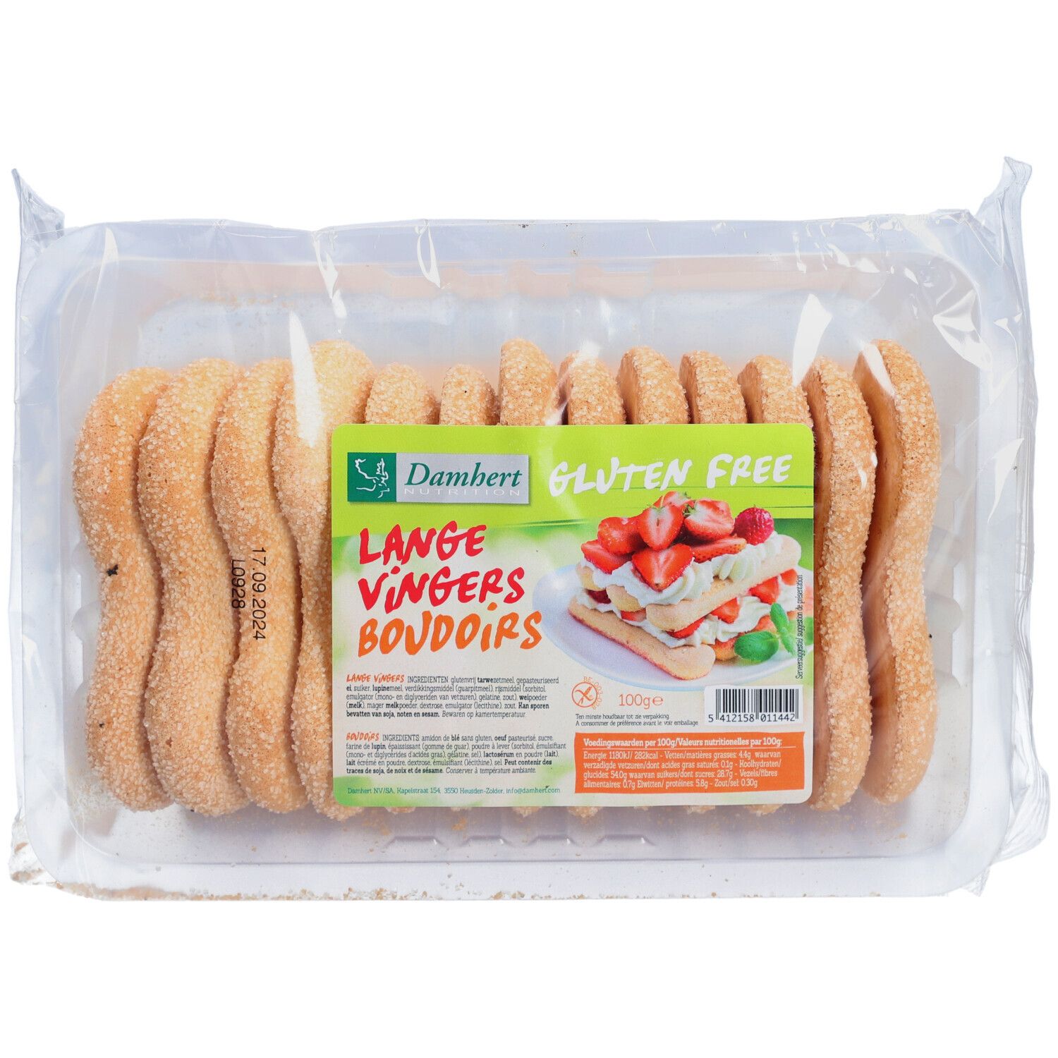 Damhert Glutenvrije Lange Vingers 100 g Kekse