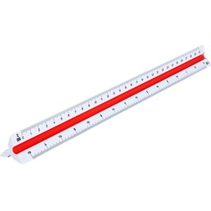 M+R Dreikantmaßstab 716350010 Kunststoff, 30cm, Berufsschule, Teilung 1:20 bis 1:100