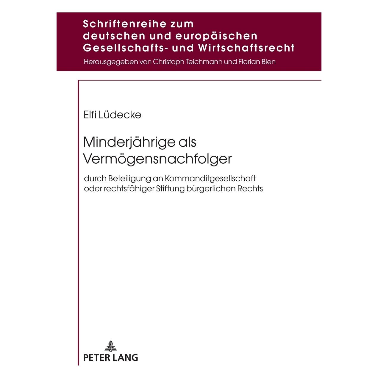 Peter Lang Lüdecke:Minderjährige als Vermögensnach (Deutsch, Hardcover, Elfi Lüdecke) (67840849)