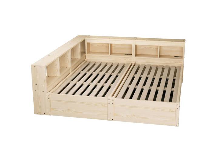 Canape lit double en pin couleur pin 90x200cm