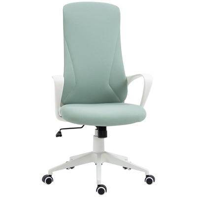 Vinsetto Bürostuhl Ergonomisch Lendenwirbelstütze hoher Rückenlehne Armlehnen Kippfunktion Stoffbezug Grün