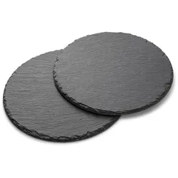 Servierplatte Ø 25 cm 2tlg. Stein, Marmor, Granit Schwarz