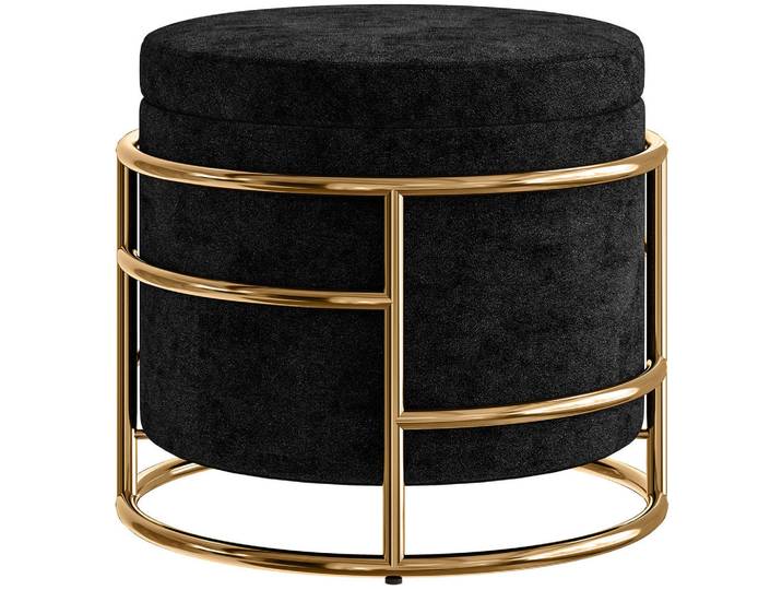 Homcom Sitzhocker mit Stauraum, Kleiner Hocker mit Deckel für Wohnzimmer Schlafzimmer, Schwarz, Kunststoff, 42x39x42 cm, Wohnzimmer, Sessel, Hocker, Sitzhocker
