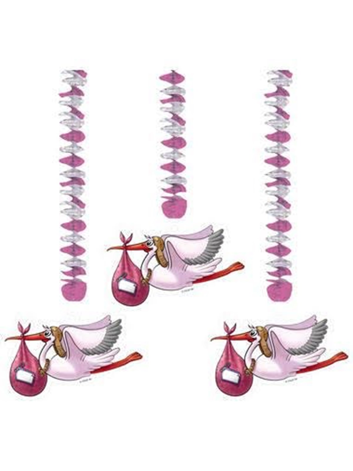 Folat BV - Pink Hanging Decoration 3 pcs.