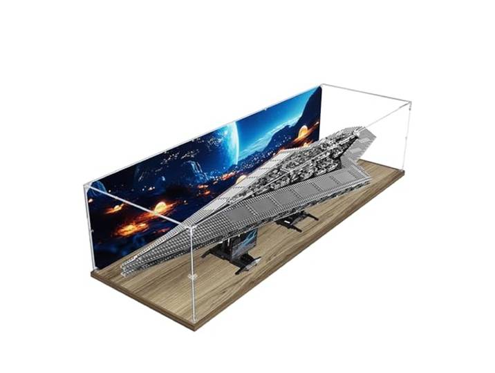 Acryl-Vitrine für Lego 10221 Super Star Destroyer Modell, 3 mm staubdichte Schaukasten, Vitrine Kompatibel mit Lego 10221 (Modell Nicht Enthalten)