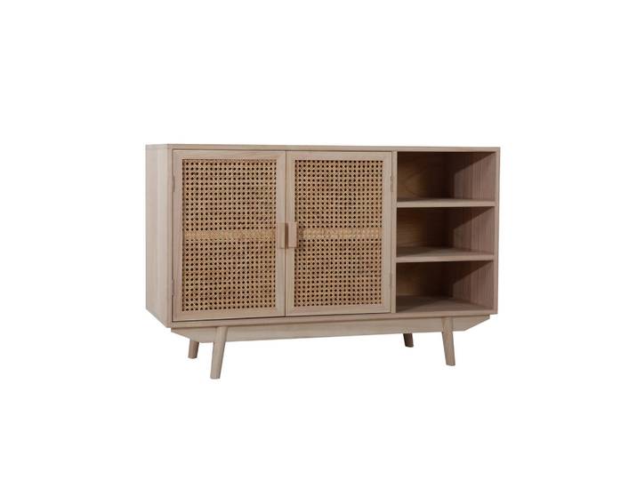 Livetastic Sideboard, Natur, Holz, Paulownia,Paulownia, Rattan, furniert, 100x65x36 cm, stehend, Holzmöbel, Kleinmöbel Holz, Holzkommoden, Sideboards Holz