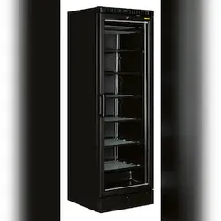 Nordcap Glastürtiefkühlschrank TK 385 G Black, mit statischer Kühlung und Glastür mit Griff