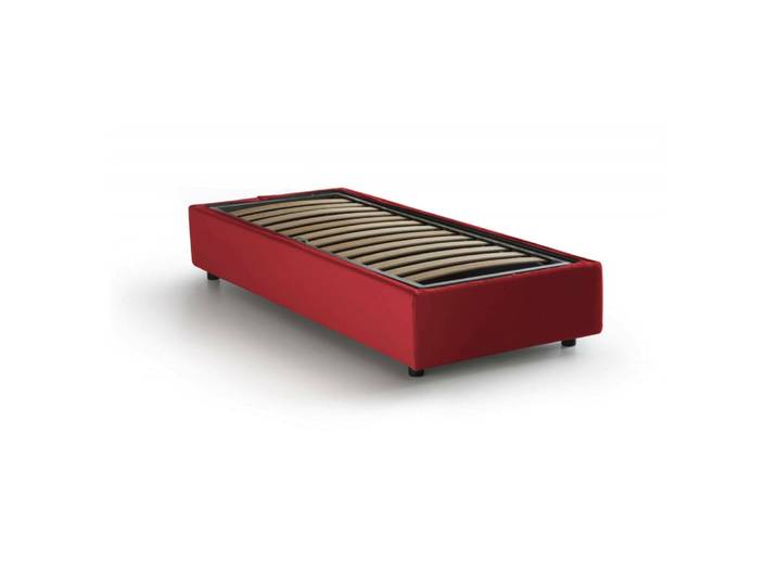 Lit simple en tissu rouge 90x200 cm