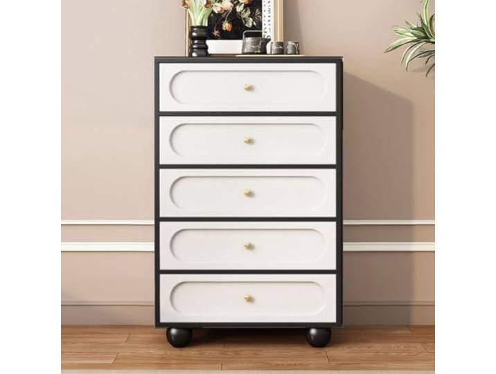 Kommode Mit 6 Schubladen Aufbewahrungsschrank Aus Massivholz Aufbewahrungsschränke 5 Schubladen Schrank Mehrzweckschrank Komodenschrank Für Schlafzimmer Wohnzimmer Eingangsbereiche C,80*40*120CM