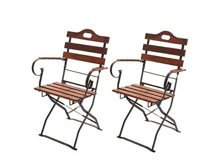 Mendler 2er-Set Biergartenstuhl HWC-J40 Akazie - braun Klappstuhl, Gartenstuhl, Gastronomie-Qualität, MVG-Zertifiziert