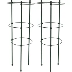 2er-Set Pflanzenstütze rund - 60xØ21cm Rankhilfe für Tomaten & Kletterpflanzen - Ideal für Garten & Kübel - Fördert gesundes Wachstum & Ernte
