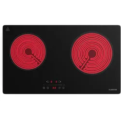 Klarstein CeramEase Slim VTC Kochfeld | Glaskeramik | 2 Kochfelder | 4 kW | Touch | Timer Schwarz