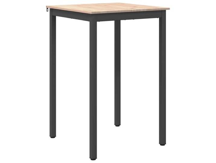KDACVBMG Bartisch, 70 x 70 x 105 cm, Kiefernholz, massiv, natur Quadratische Metallbeine, H-Stützbalken, Innengebrauch, Trockenreinigung