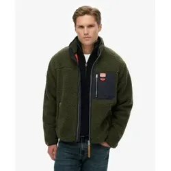 Superdry für Herren. M2014141A Vintage Retro Full Fleecejacke grün (M), Lässig, Polyester