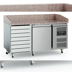 CombiSteel Gastro Pizzatisch Kühltisch Kühltheke Edelstahl 1510x800x1000mm 390l +2/+8°C