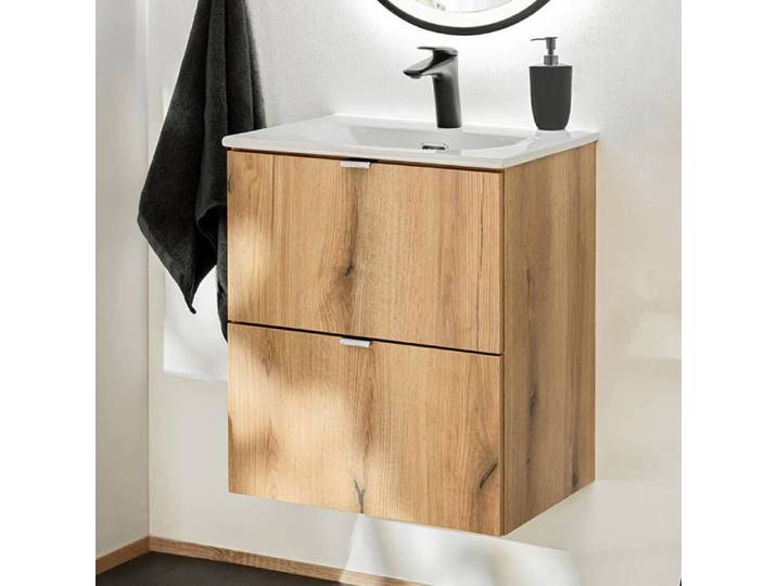 Meuble sous lavabo avec vasque 50 x 57 x 39 cm chêne NEWPORT